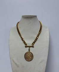 YOCHI NY COIN W/BAR NECKLACE