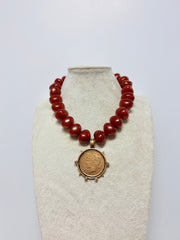 YOCHI UNIQUE BEADED W QUEEN COIN