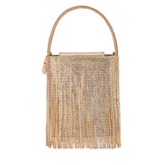 OLGA BERG BILLIE CRYSTAL FRINGE BAG