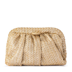 OLGA BERG STEVIE PLEAT WOVEN CLUTCH