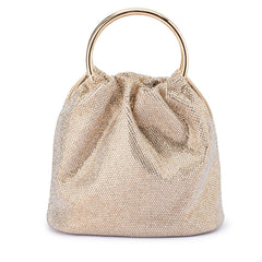 OLGA BERG MABEL CRYSTAL TOP HANDLE PURSE