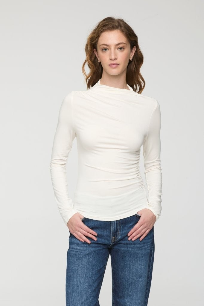 PISTOLA NATHALIA LONG SLEEVE DRAPED MOCK NECK