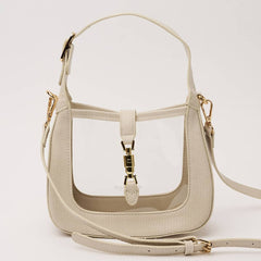 CLEARLY HANDBAGS THE PAIGE LEATHER DETAIL W BUCKLE