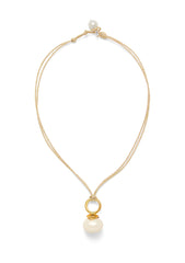 CC&CO PEBBLE PEARL CORD PENDANT 16"-18"