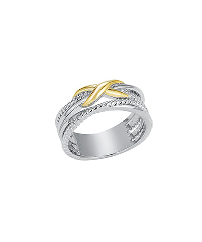 GS TWOTONE CROSSOVER RING