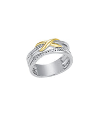 GS TWOTONE CROSSOVER RING