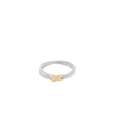 GS TWOTONE ACCENTED X RING