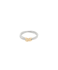 GS TWOTONE ACCENTED X RING