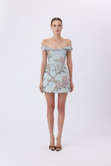SAU LEE BRUNA BROCADE DRESS