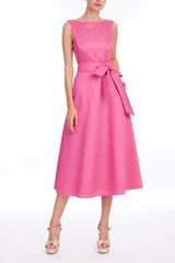 BADGLEY MISCHKA GAZAR BOAT NECK DRESS