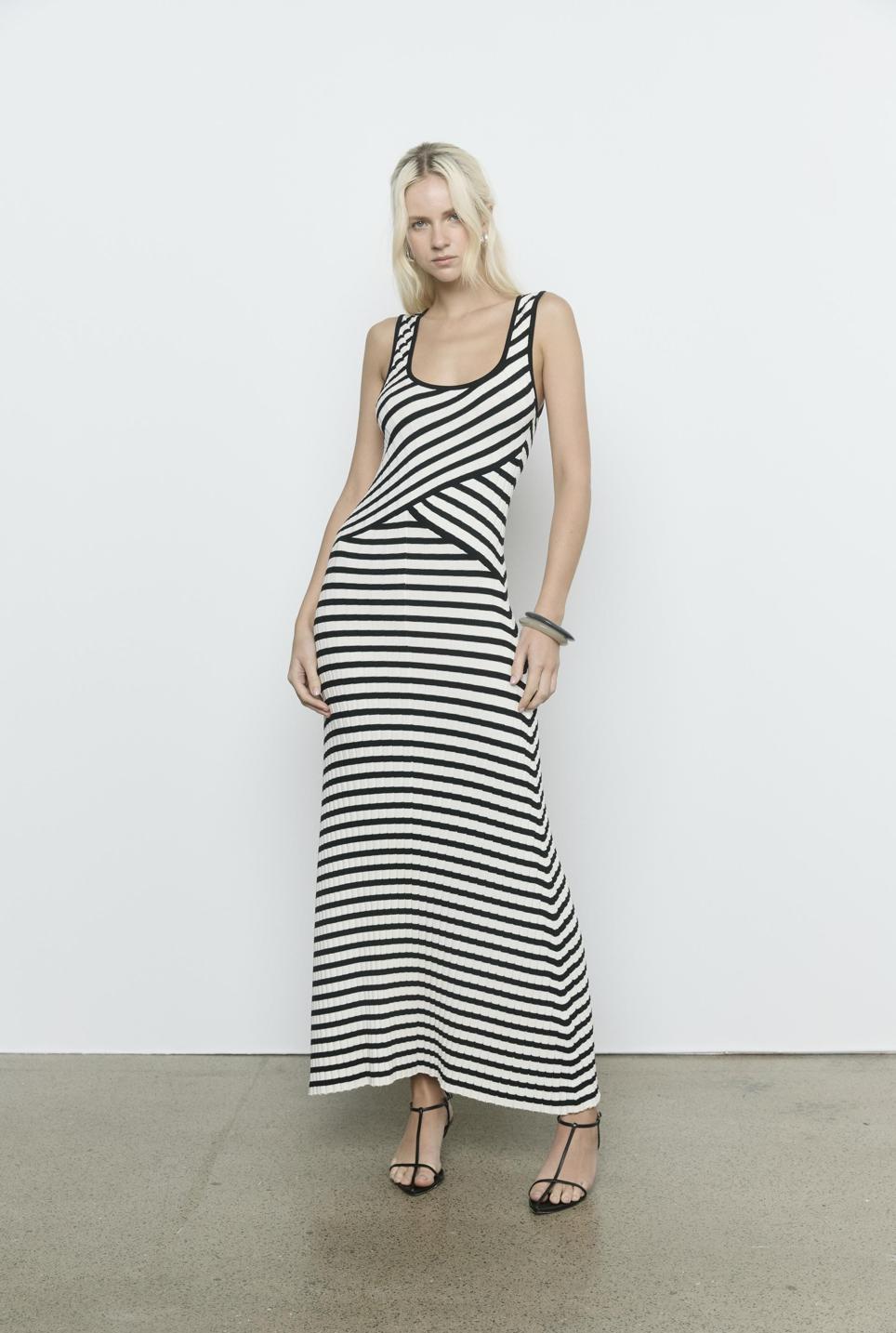 SOVERE SOLENE STRIPE KNIT DRESS