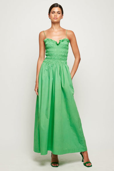 Ruffled Bodice Midi S | Sunlit Moss | S/W/F Boutique Ruffled Bodice Midi S | Sunlit Moss | S/W/F Boutique