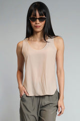 LOLA AND SOPHIE SHIRTTAIL D SATIN TANK