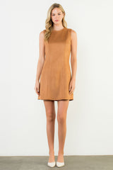 THML SLVLESS SUEDE DRESS