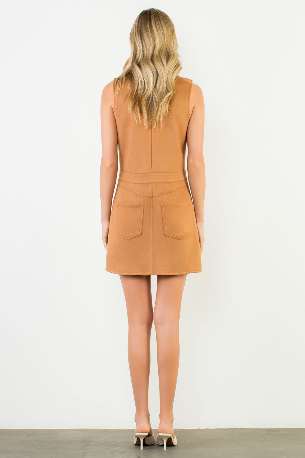 THML SLVLESS SUEDE DRESS