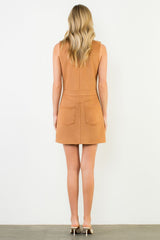 THML SLVLESS SUEDE DRESS