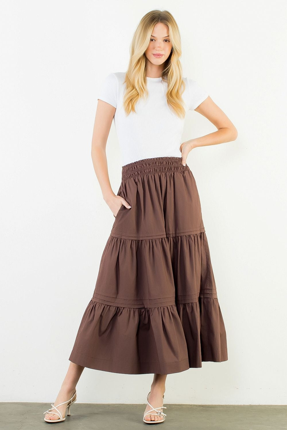 THML LONG TIERED SKIRT