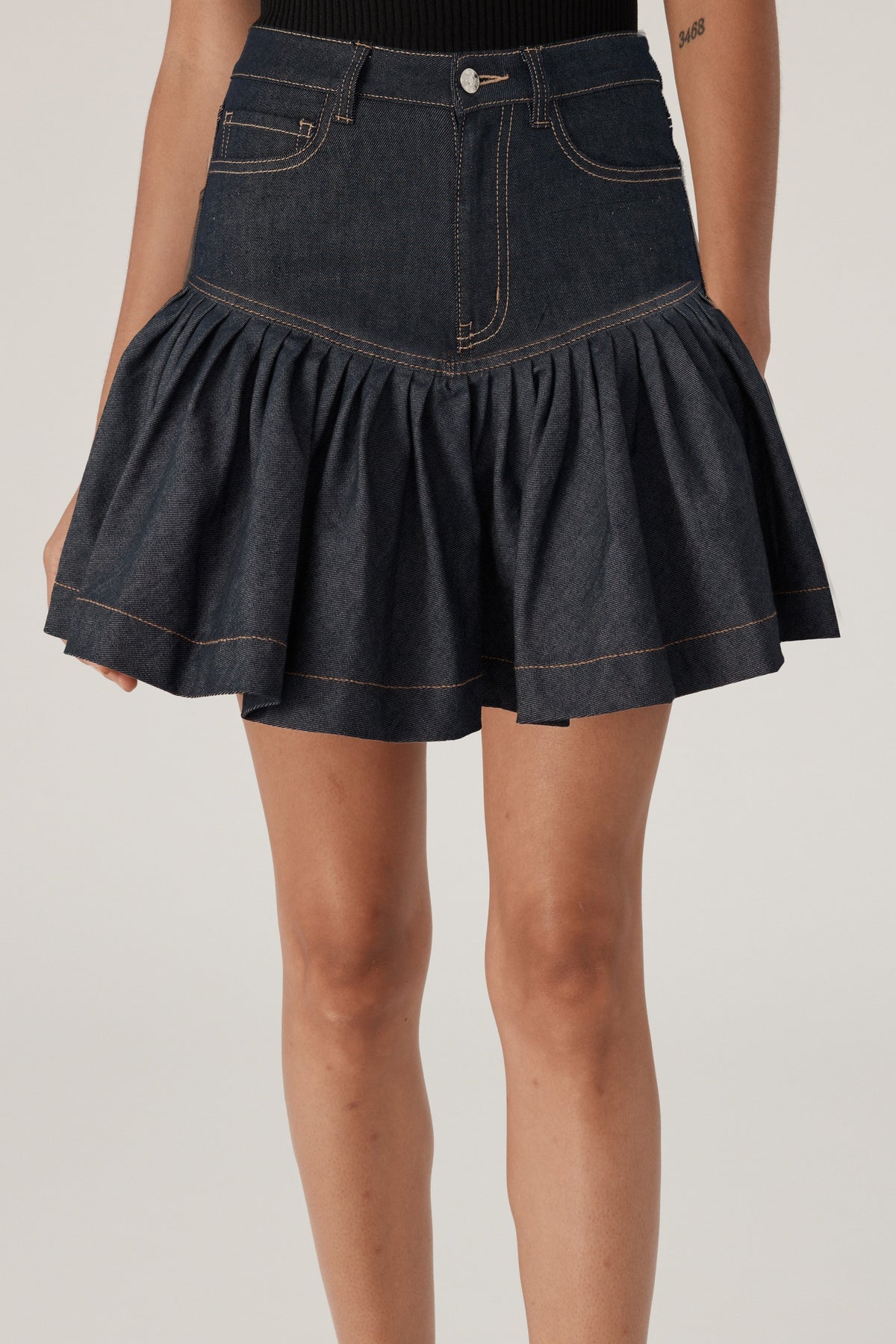 GENERATION LOVE AURORA SHEEN DENIM SKIRT