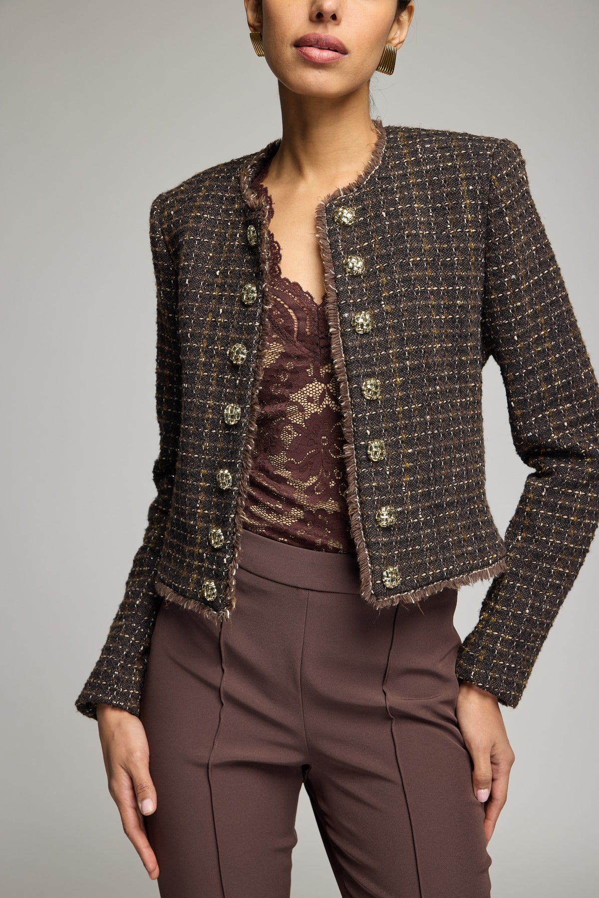 GENERATION LOVE TIFFANY TWEED BUTTON UP JACKET