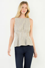 THML SLEEVELESS STRIPED TEXTURED TOP