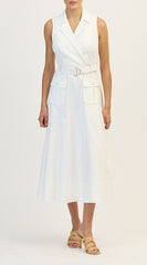 CINQ A SEPT WHITE DENIM LENESSA DRESS