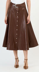 CINQ A SEPT VEGAN LEATHER BRIONY SKIRT
