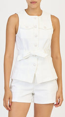 CINQ A SEPT WHITE DENIM REENEE VEST
